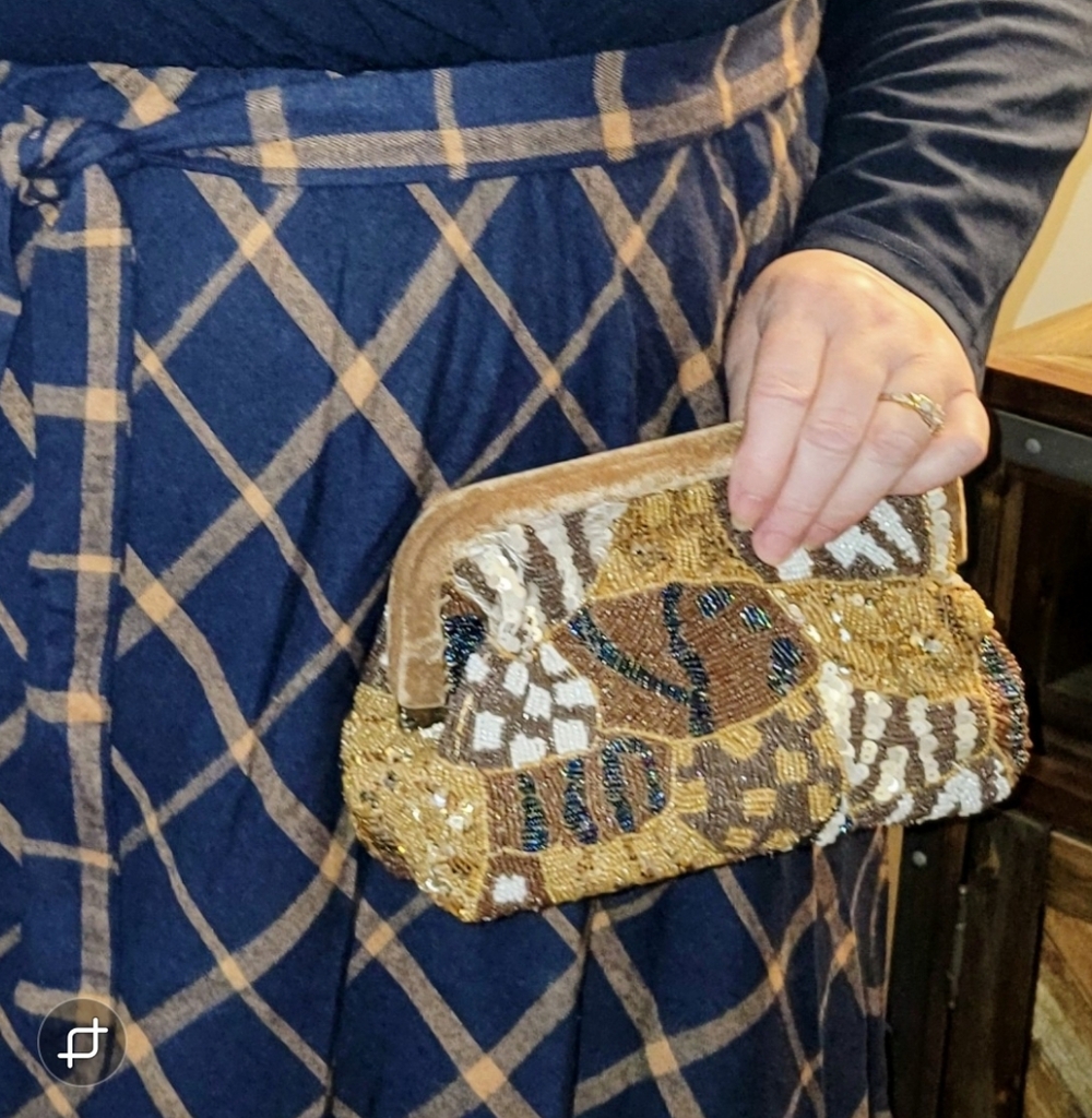 Made In India Beaded Patchwork Clutch Bag